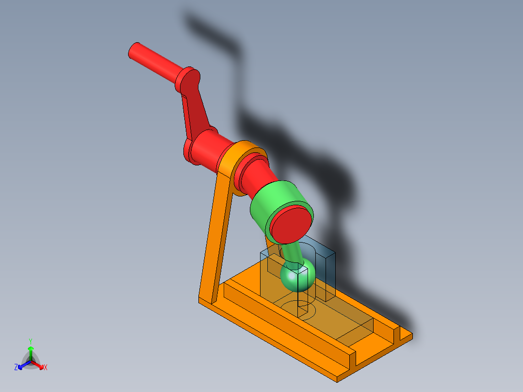 B2005169-空间滑块曲柄机构正等轴测图
