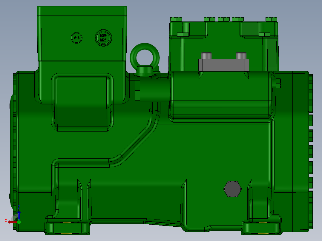 压缩机Bitzer型号2mte_2kte后视图