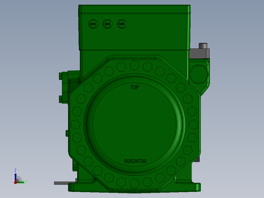 压缩机Bitzer型号2mte_2kte右视图