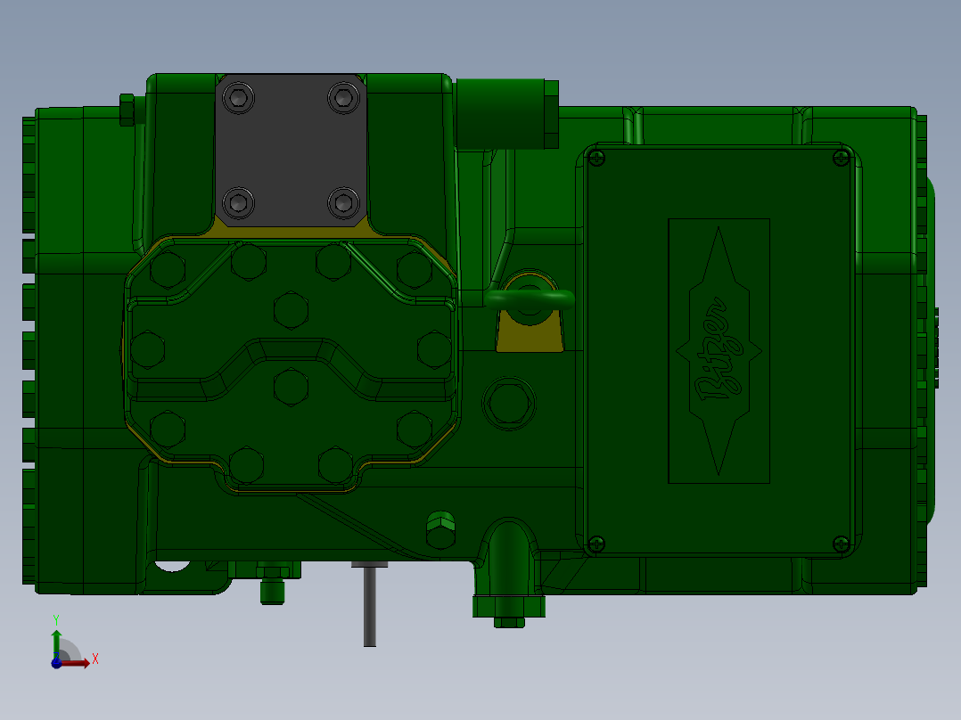 压缩机Bitzer型号2mte_2kte俯视图