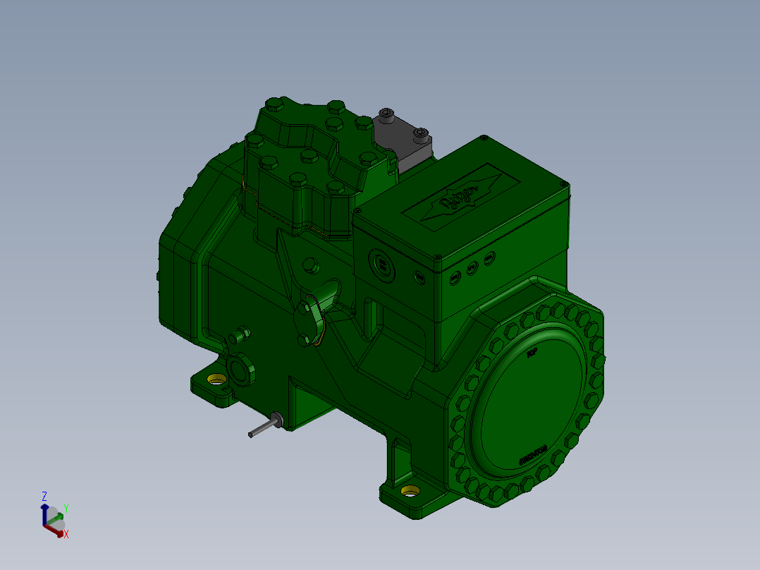 压缩机Bitzer型号2mte_2kte正等轴测图