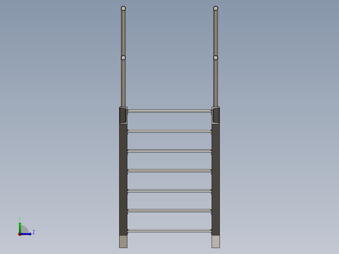 钢楼梯焊接件左视图