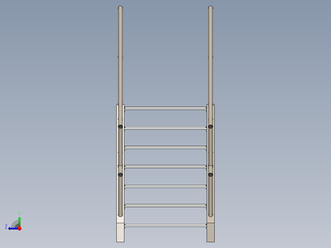 钢楼梯焊接件右视图