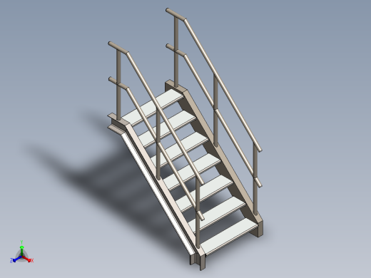 钢楼梯焊接件正等轴测缩略图