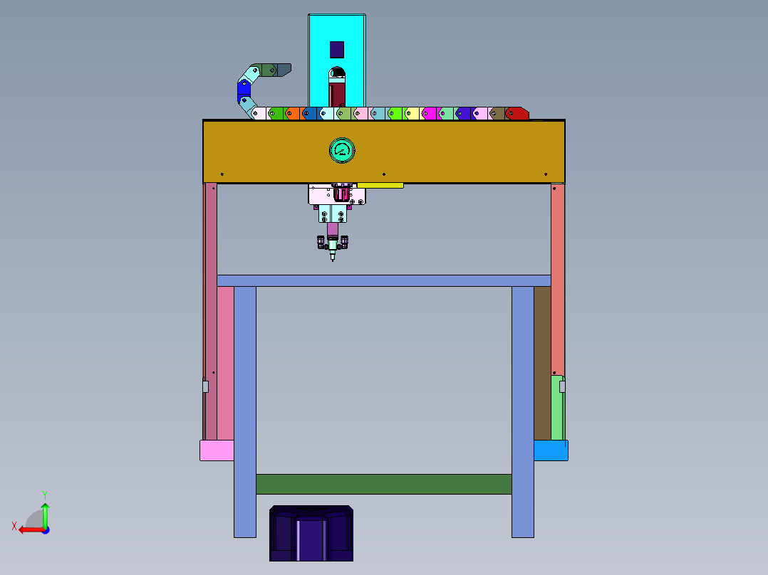 可升降式打螺丝机装置后视图
