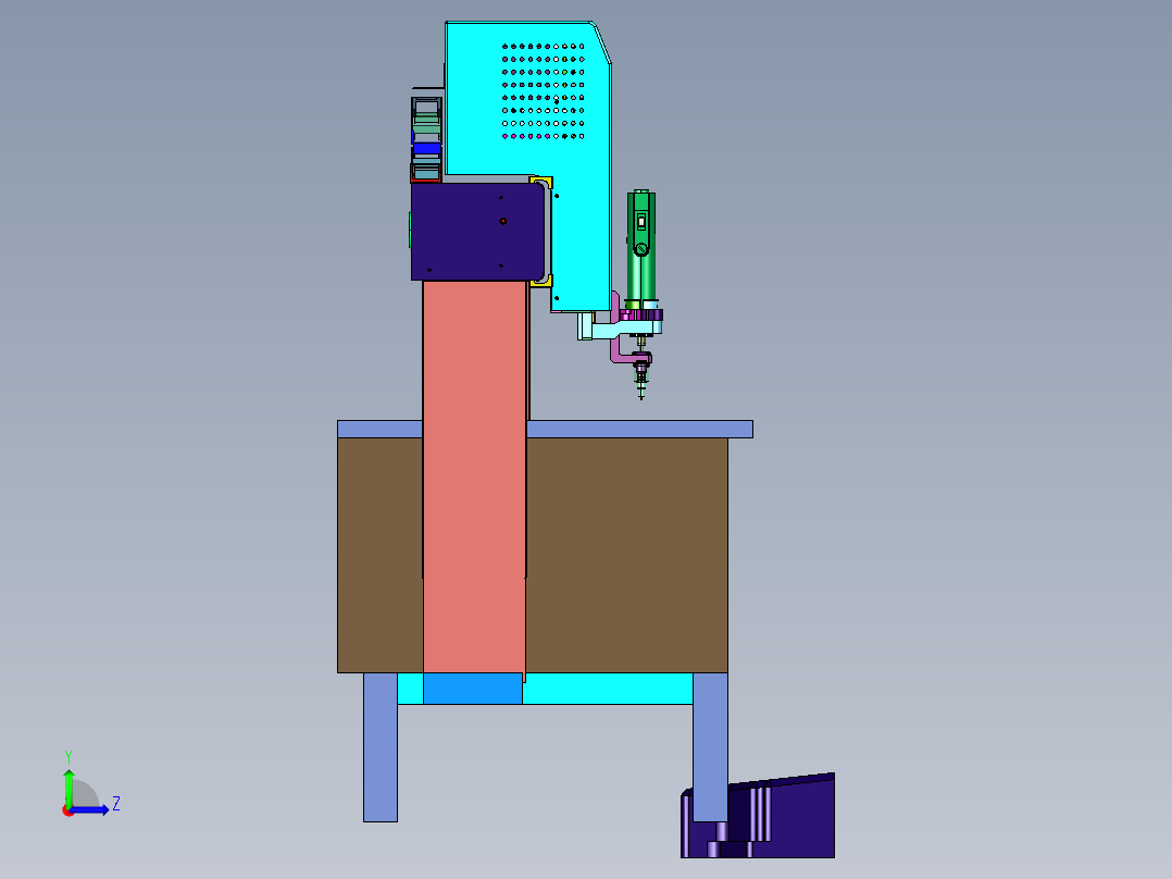 可升降式打螺丝机装置左视图