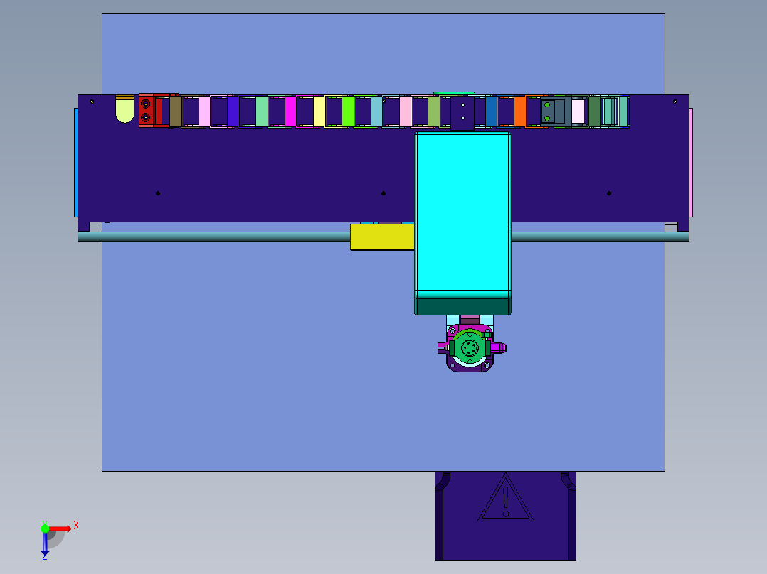可升降式打螺丝机装置俯视图