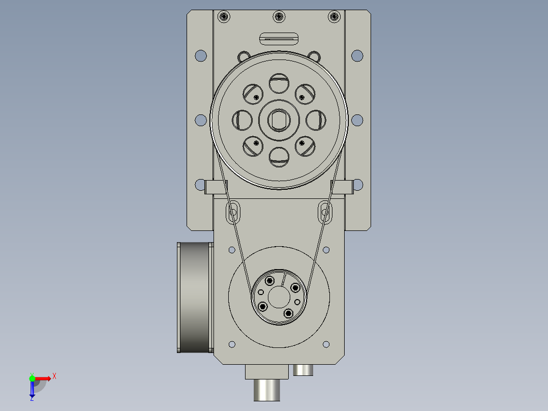 弯角电缸机构俯视图