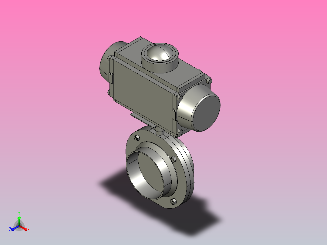 IDQX-14焊式气动蝶阀(卧式)[IDQX-14-4s]主视图