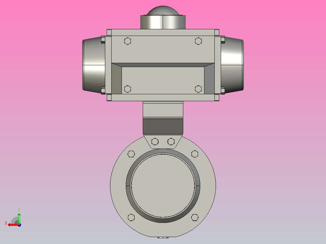 IDQX-14焊式气动蝶阀(卧式)[IDQX-14-4s]后视图