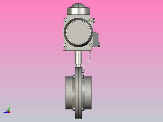 IDQX-14焊式气动蝶阀(卧式)[IDQX-14-4s]右视缩略图