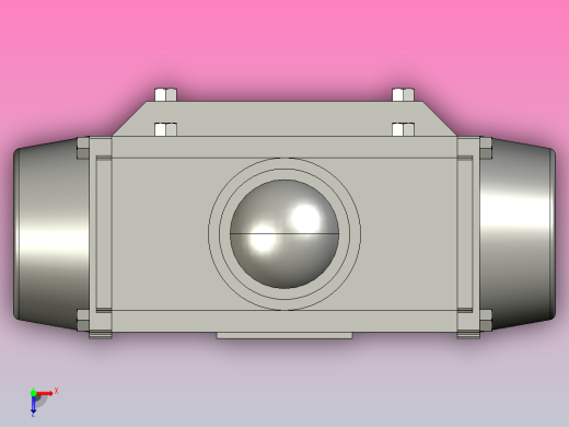 IDQX-14焊式气动蝶阀(卧式)[IDQX-14-4s]俯视缩略图