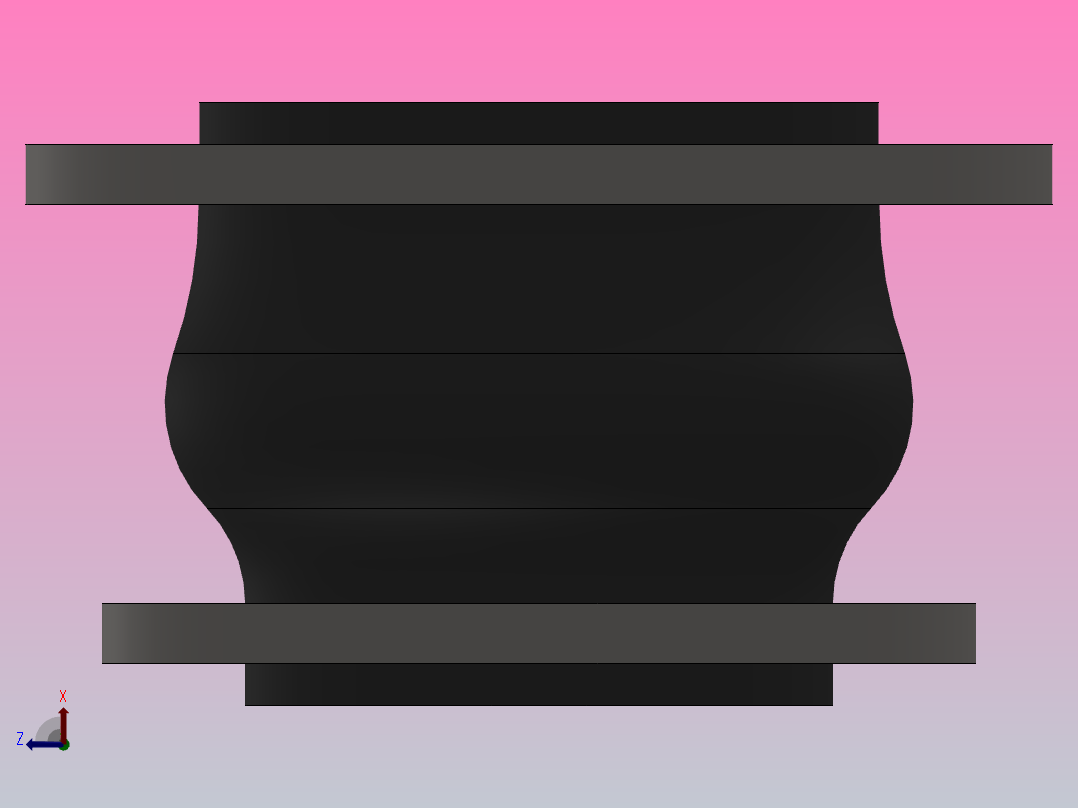 KYT型可曲挠同心异径橡胶接头[KYT型可曲挠同心异径橡胶接头]200x125前视图