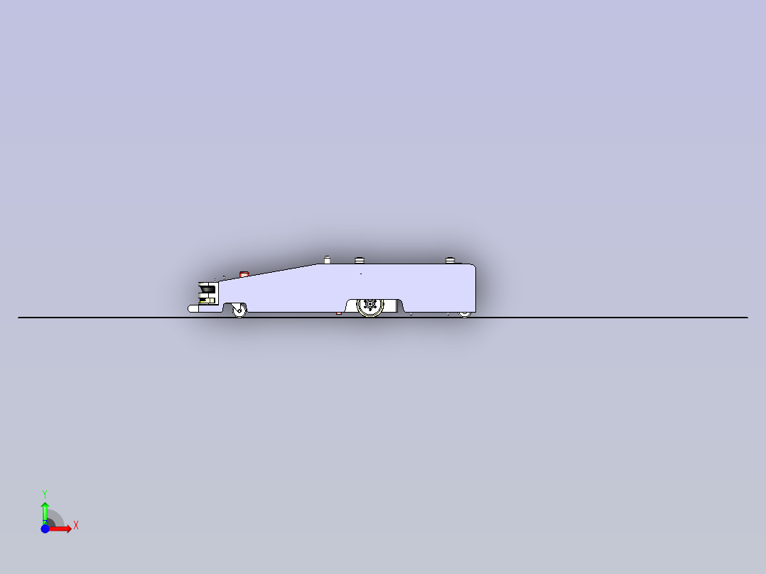 潜伏式磁导航AGV模型3D图纸前视图
