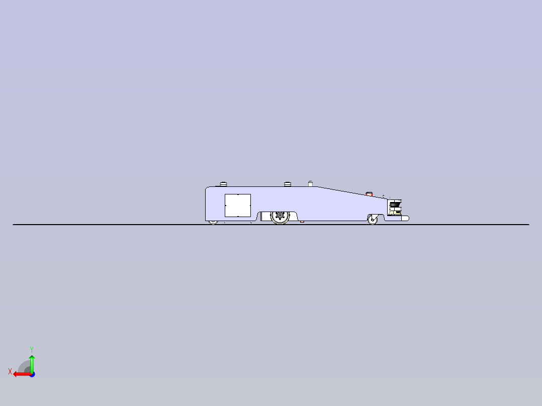 潜伏式磁导航AGV模型3D图纸后视图