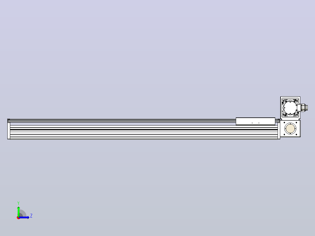 皮带直线轴半封闭可选导轨TPA-HNB-220D-176-L1200-RU-C-P1K-N3左视图