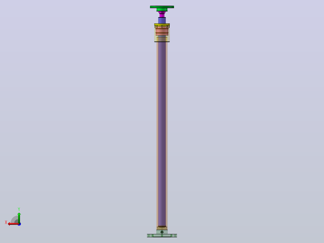 1吨液压电梯用柱塞液压缸设计（SW+CAD+说明书）后视图