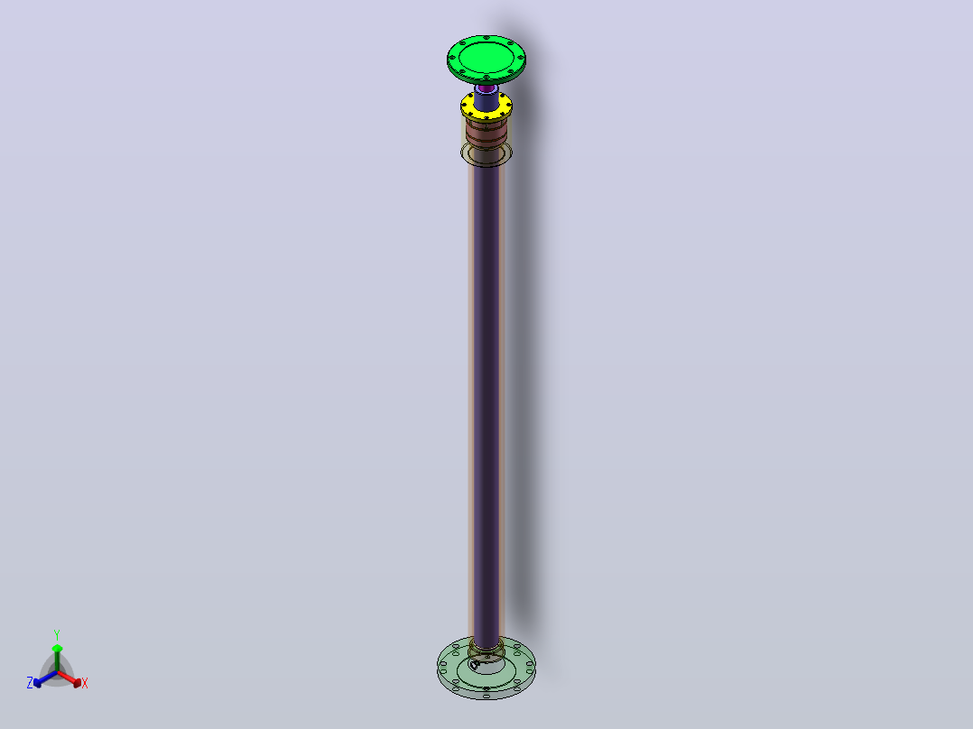 1吨液压电梯用柱塞液压缸设计（SW+CAD+说明书）正等轴测图