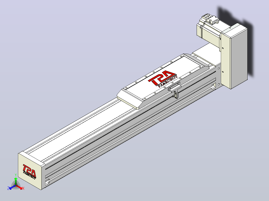 伺服电机集成皮带传动直线执行器TPA-OCB-120-224-L350-LU-P75-N3主视图