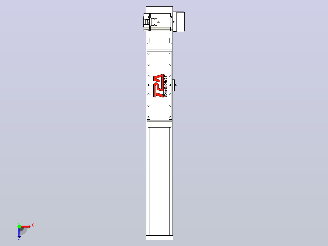伺服电机集成皮带传动直线执行器TPA-OCB-120-224-L350-LU-P75-N3俯视图