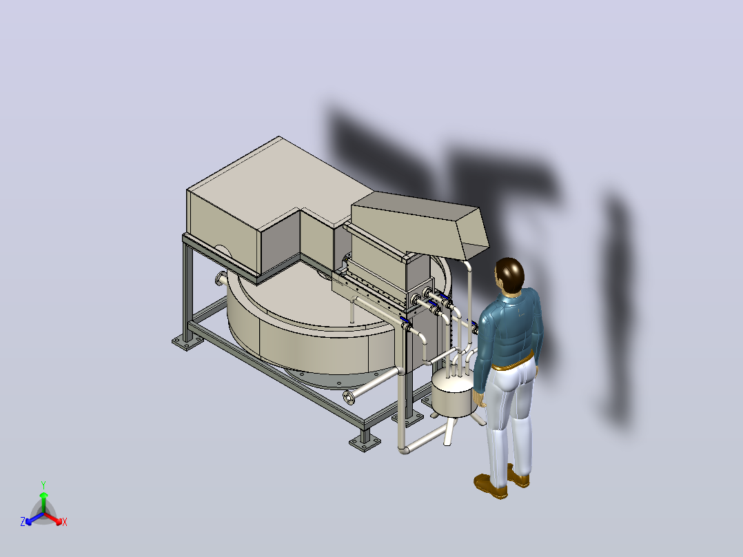 用于食品和果汁包装行业的挤压机tsqueezing-mill-1-模型格式为 x_正等轴测图