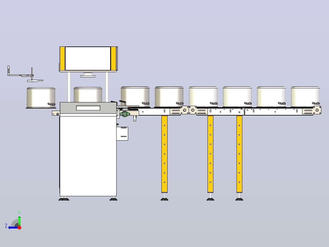 输送机 输送设备automatic-transfer-system-1-模型格式为 x_t右视图