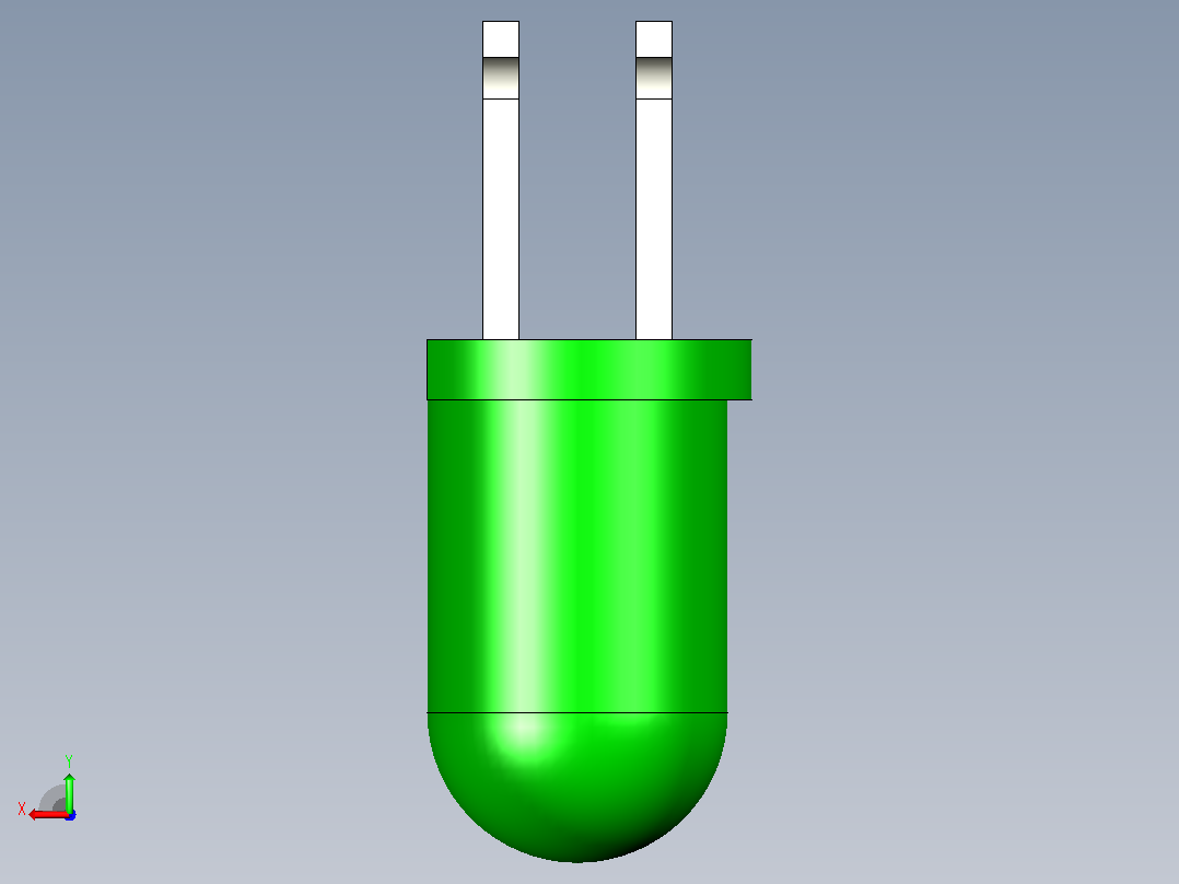 LED 5mm绿色后视图