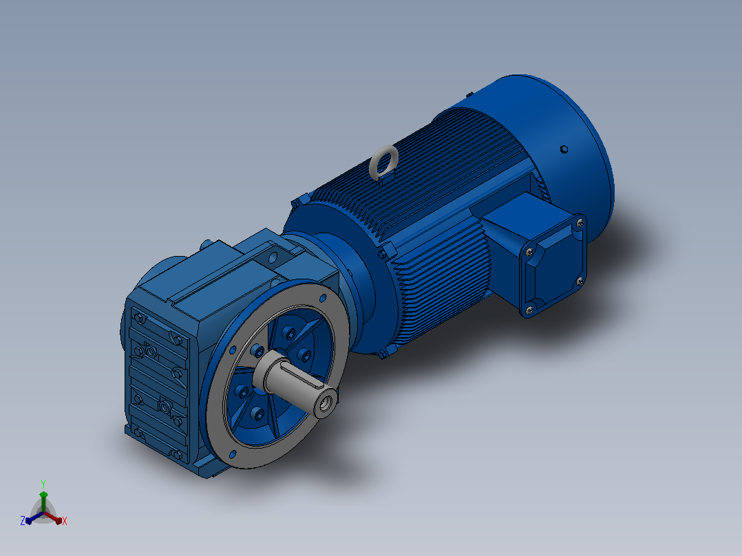 KF77法兰轴伸式安装螺旋锥齿轮减速机KF77-YV7.5-4P-25.62-M1-0°-A主视图
