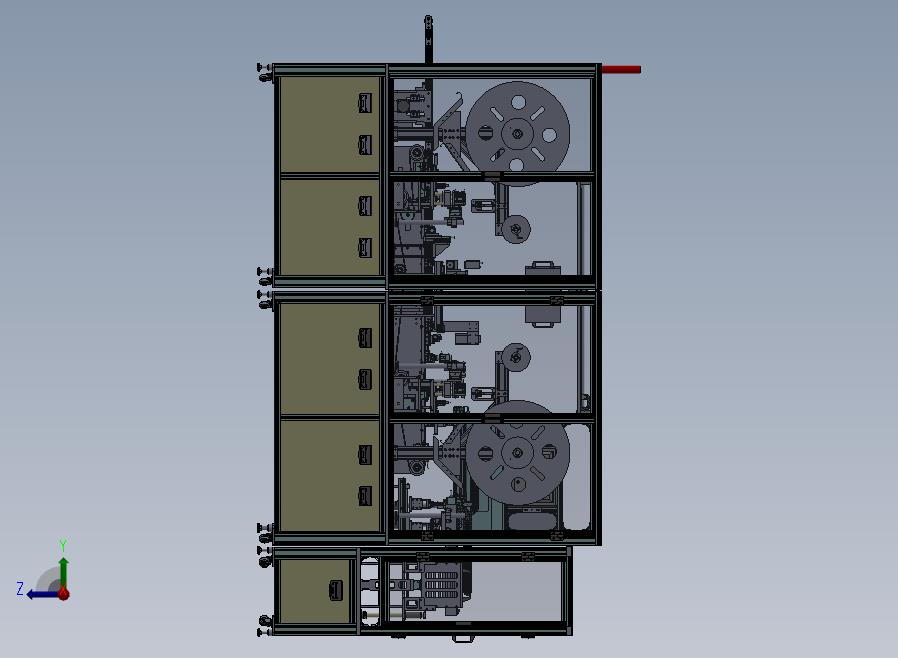 全自动裁切自动上料组装线右视图
