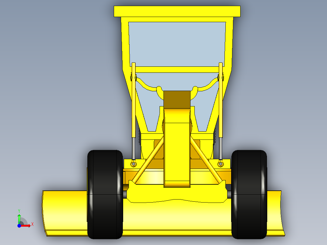 工程平整车3D模型3D模型前视图