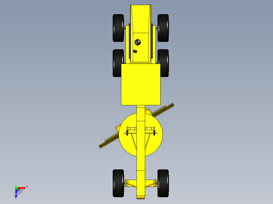 工程平整车3D模型3D模型俯视图
