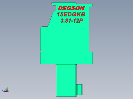 DEGSON 15EDG 系列 3.81mm 插拔式接线端子-15EDGKB-3.81-12P-14-00AH右视缩略图