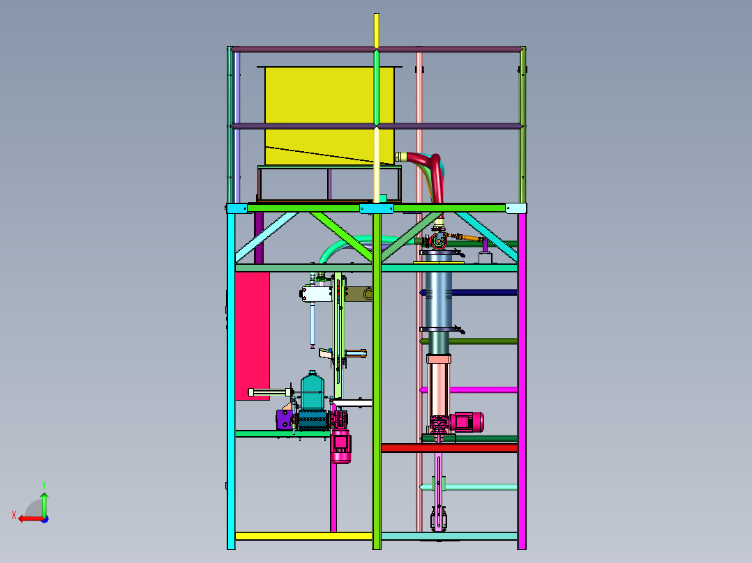 8头液体直线式灌装设备生产线后视图