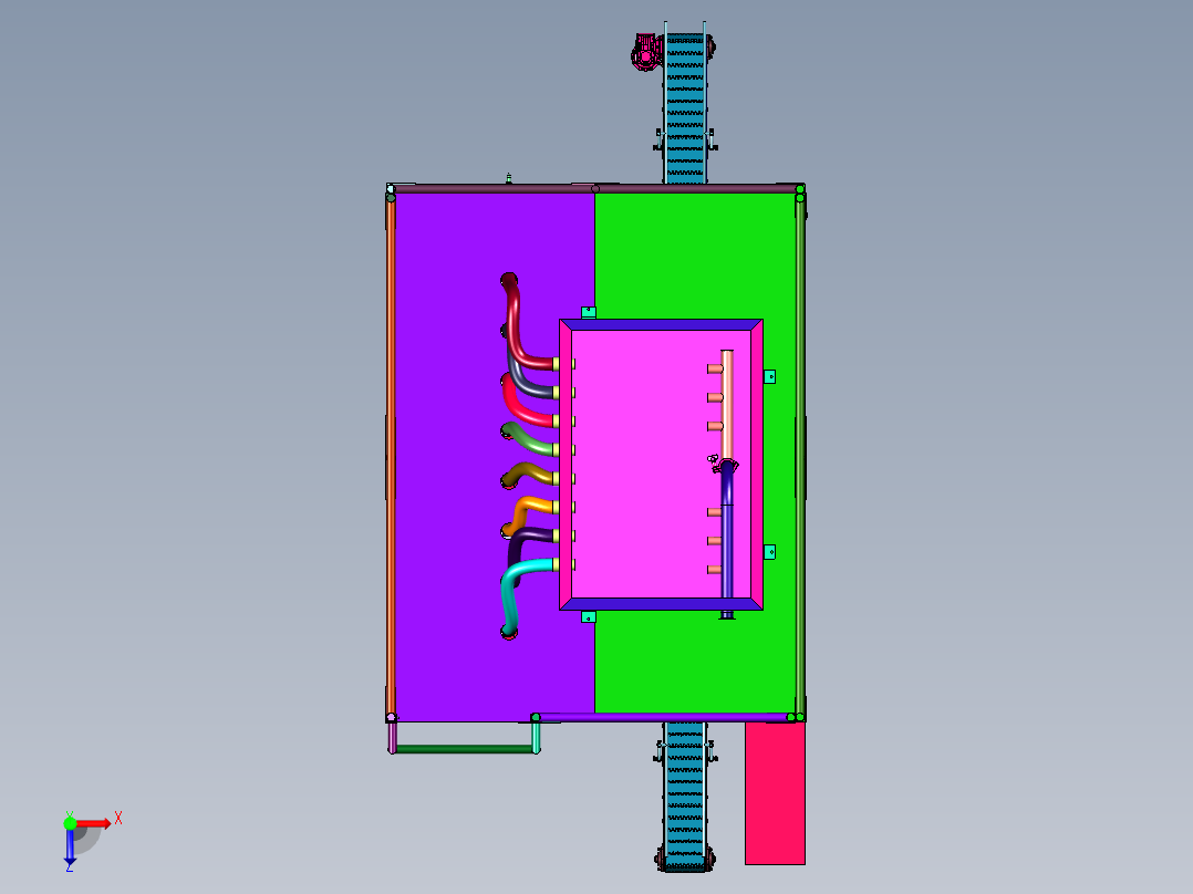 8头液体直线式灌装设备生产线俯视图