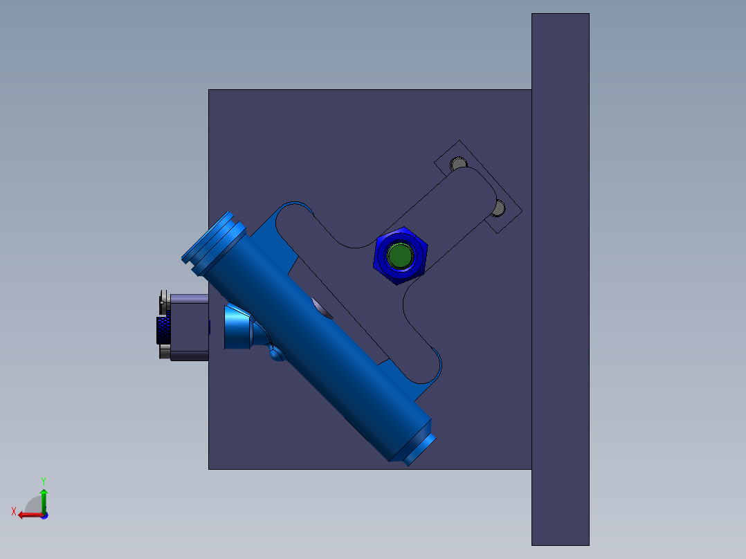 汽车刹车泵壳体后视图