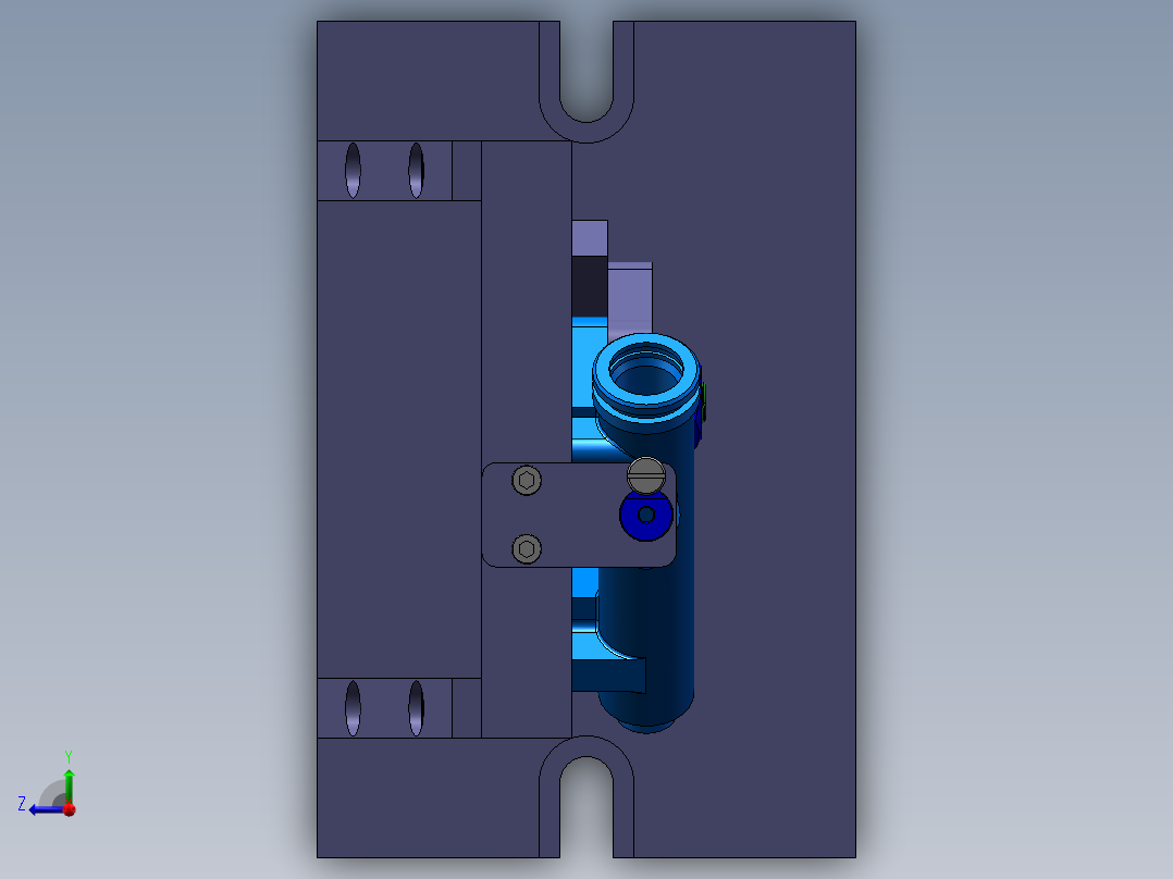 汽车刹车泵壳体右视图