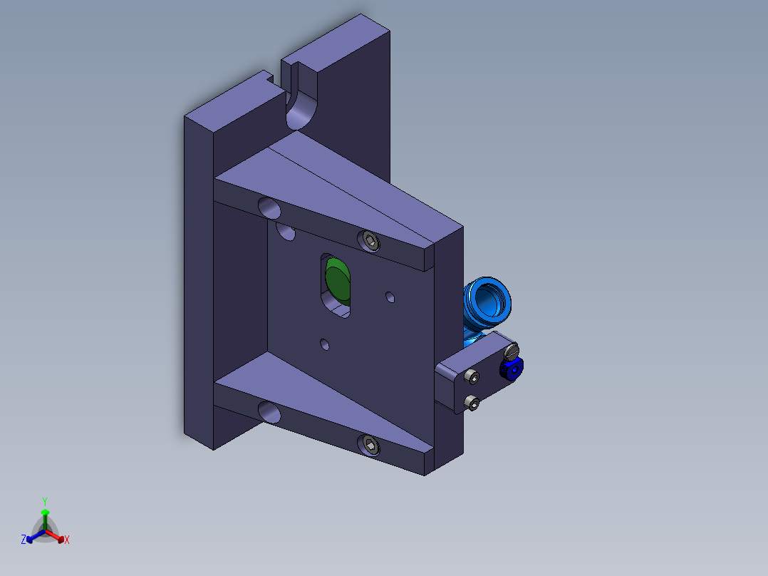 汽车刹车泵壳体正等轴测图