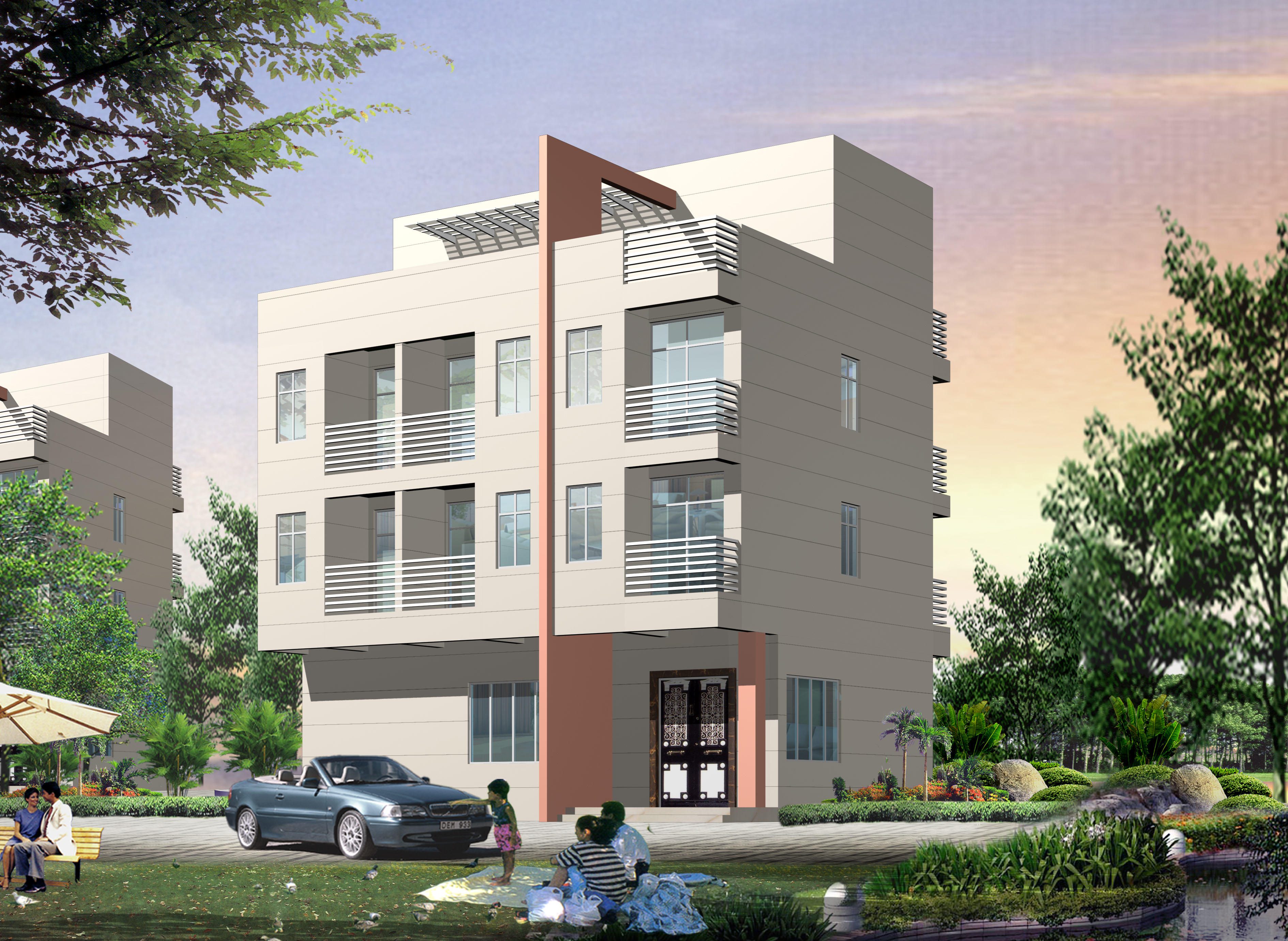 某地四层框架结构私人别墅结构设计施工图