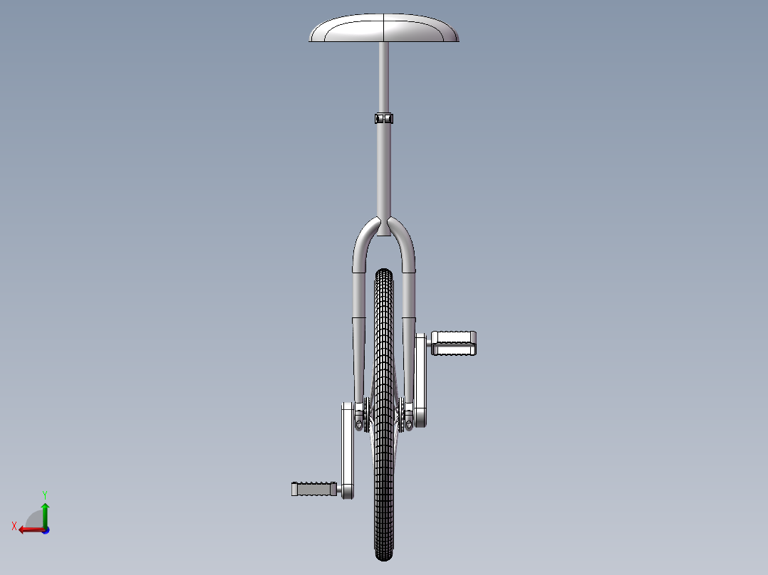 90---独轮车sw2010三维图纸模型设计图纸后视图