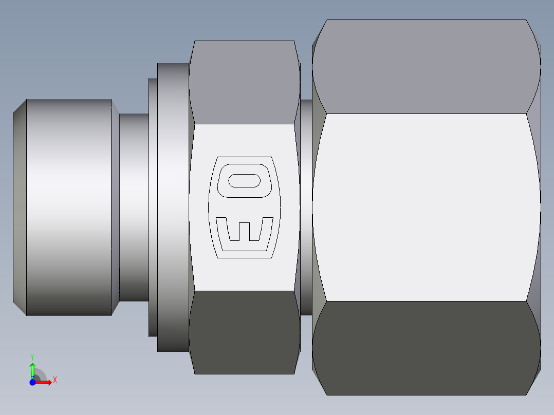 卡套式工业通用硬管接头EO_Swivel_connector_EGE15LMEDCF前视图