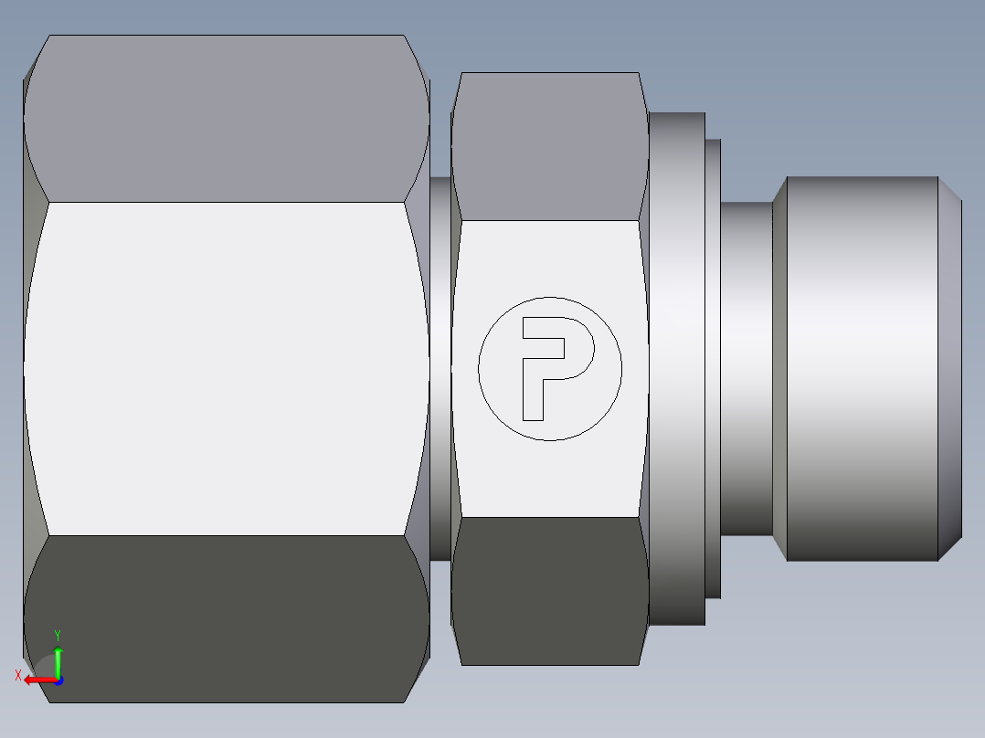 卡套式工业通用硬管接头EO_Swivel_connector_EGE15LMEDCF后视图