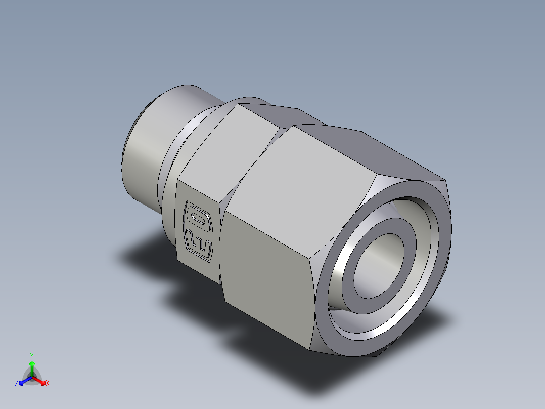 卡套式工业通用硬管接头EO_Swivel_connector_EGE15LMEDCF正等轴测图