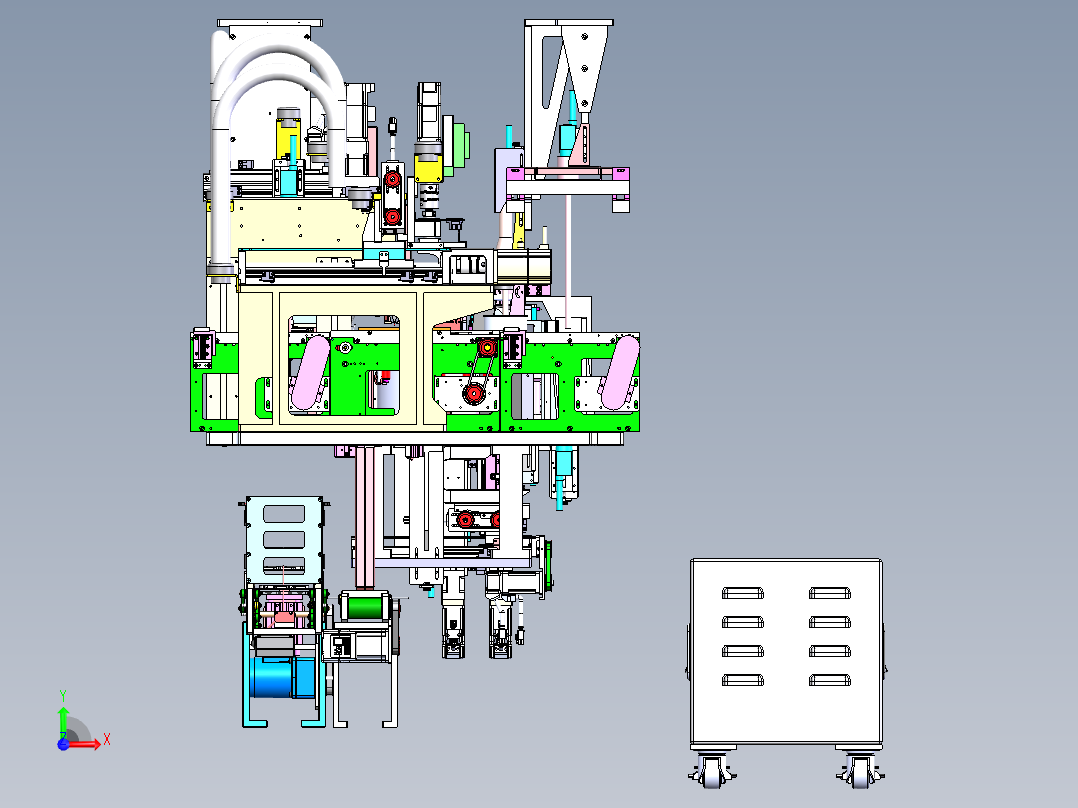 钣金设备机架前视图