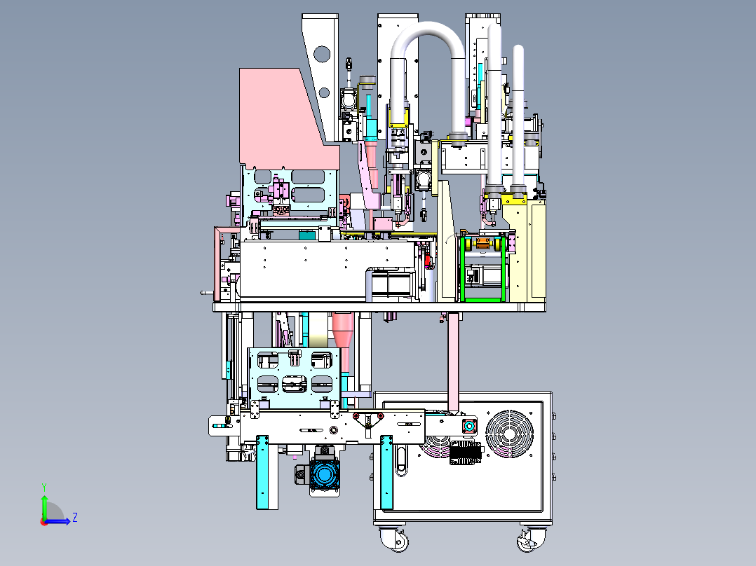 钣金设备机架左视图