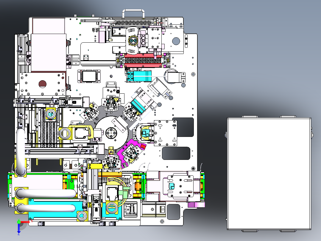钣金设备机架俯视图