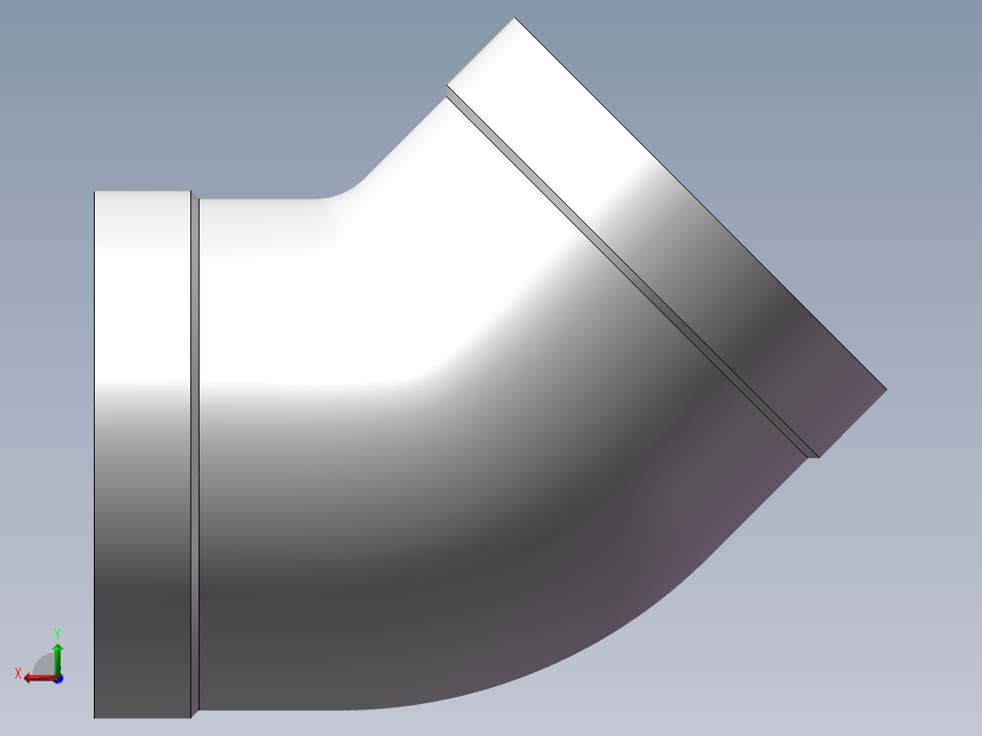 弯头-45°等径 DN40后视图