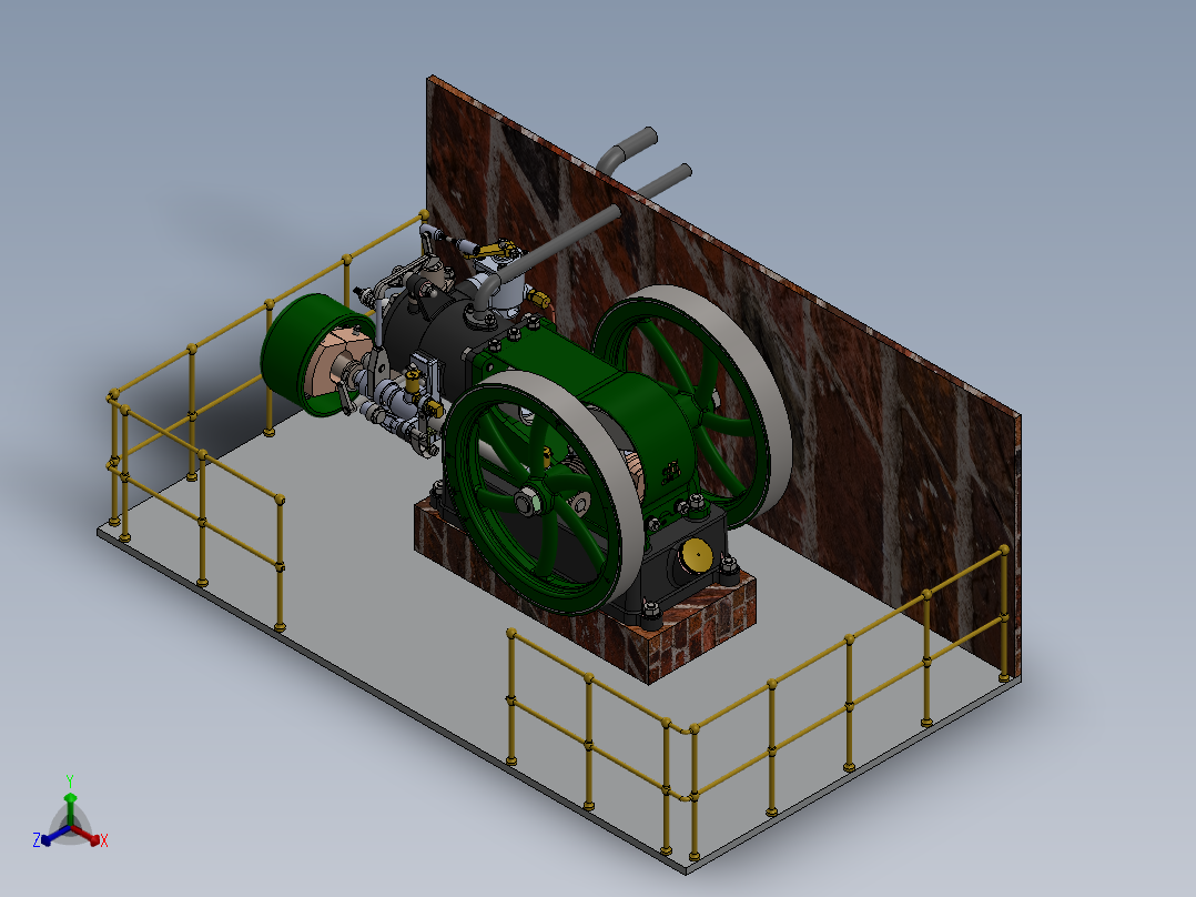 60 CC四冲程汽油发动机正等轴测图