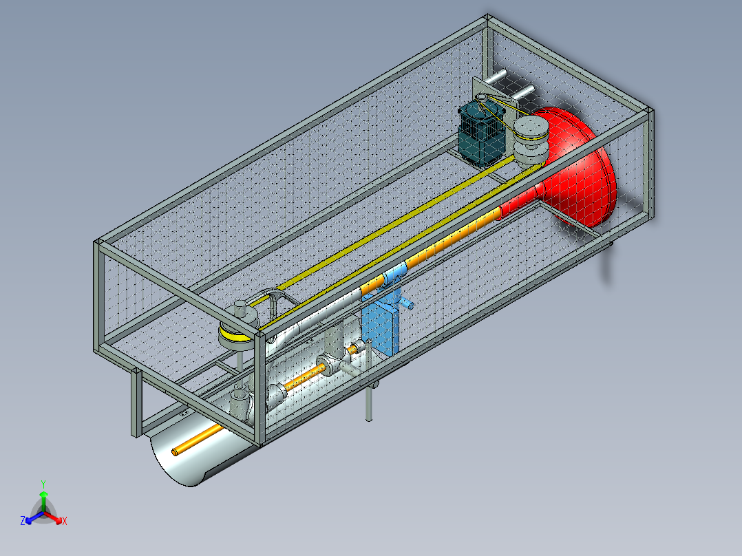径向钻孔机正等轴测图