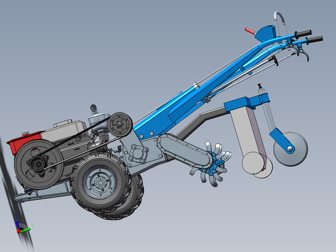 自走式开沟施肥机设计含三维图二维 说明书