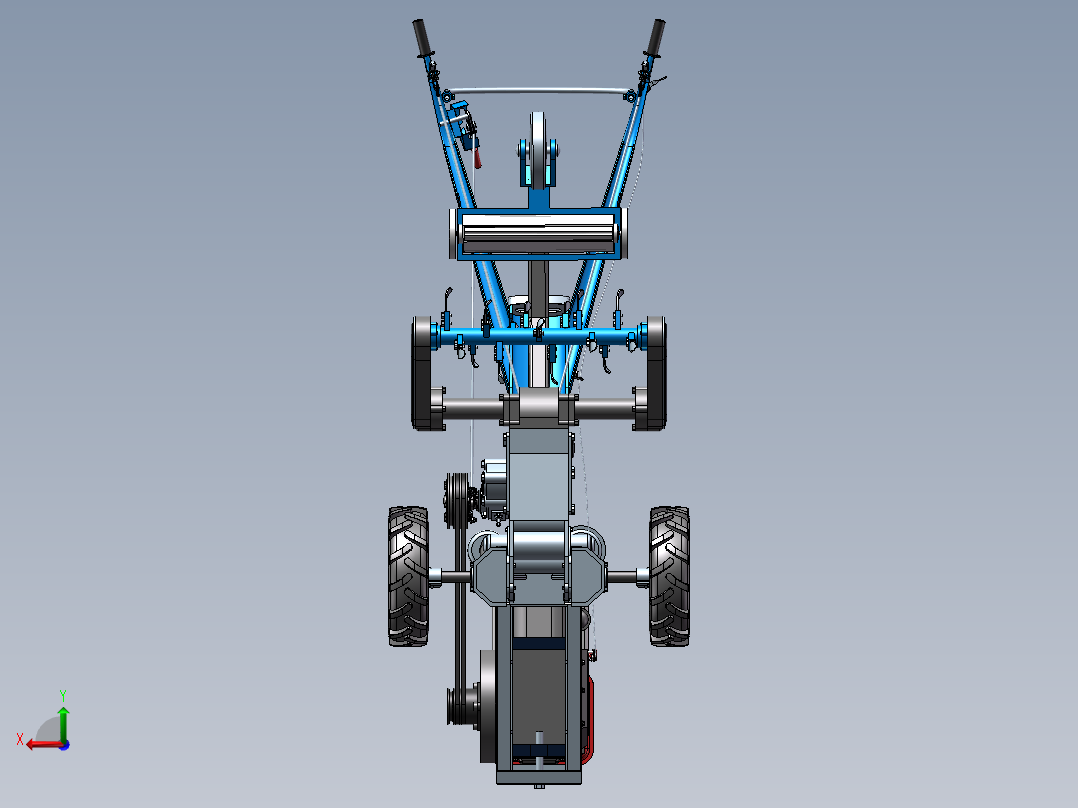 自走式开沟施肥机设计含三维图二维 说明书后视图